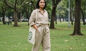 Inspirasi outfit gaya hidup berkelanjutan